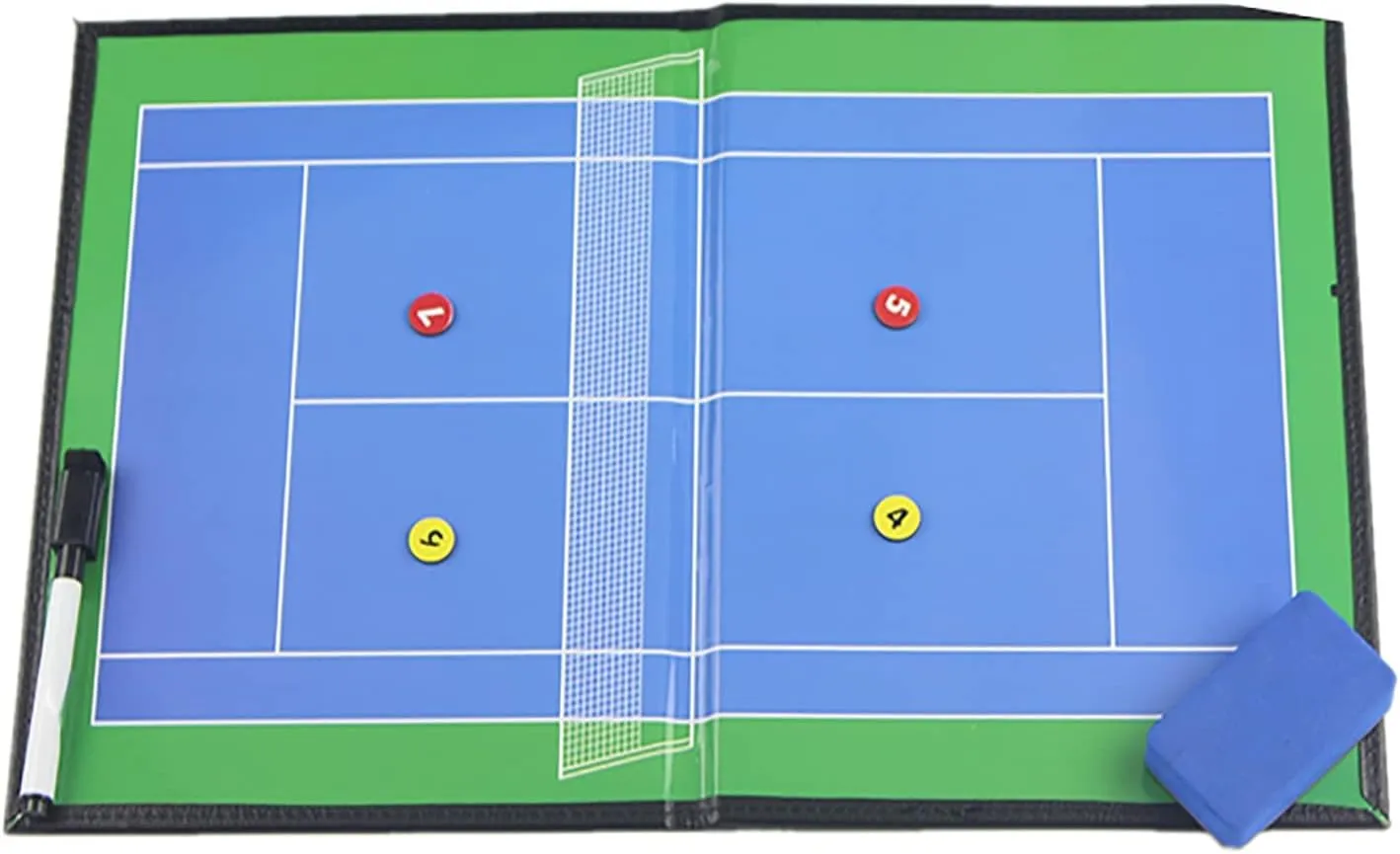 Tennis Coaching Boards, Tennis Tactic Board, Foldable, Tactical Magnetic Kit with Dry Erase, Marker Pen