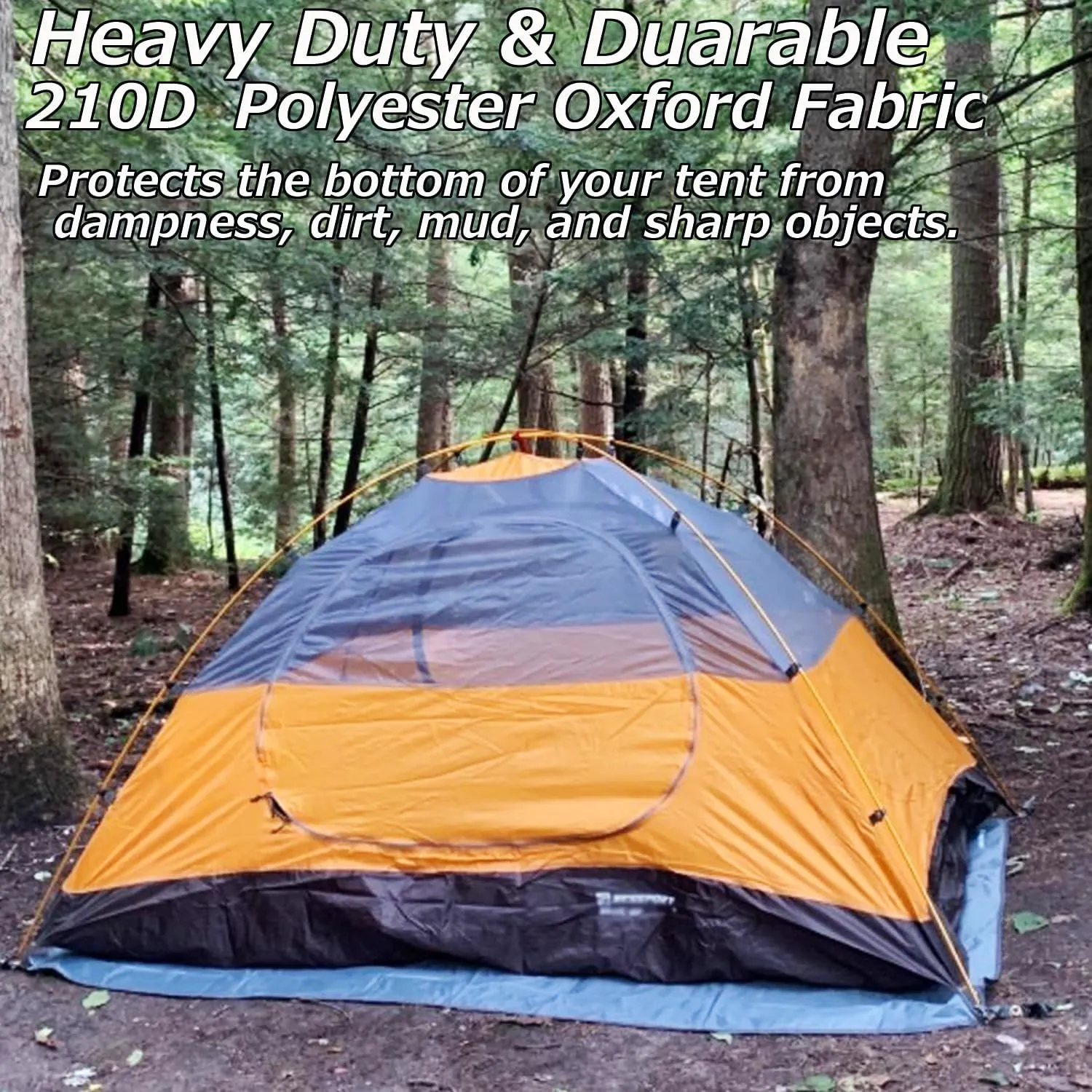 Tent Footprint Waterproof PU 3000 Easy Set up Heavy Duty Ultralight Tent Footprint for Camping,Hiking, Backpacking, Hammock, Beach Grey