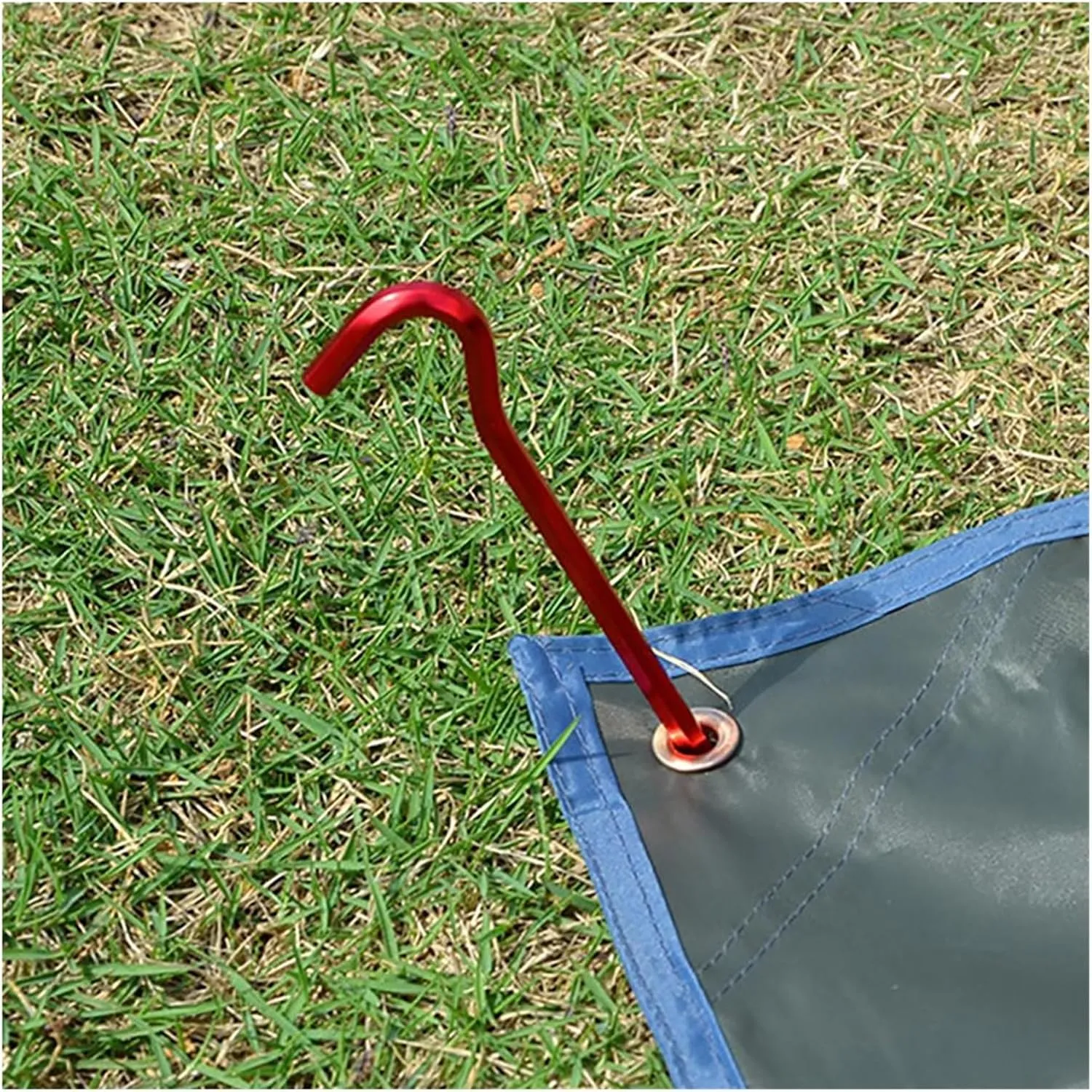 Tent Ground Nails, Aluminum Alloy Tent Stakes with Rope Buckles, Outdoor Tent Nails, Ground Nails for Tents 10 Pieces/6 Pieces(6 red)