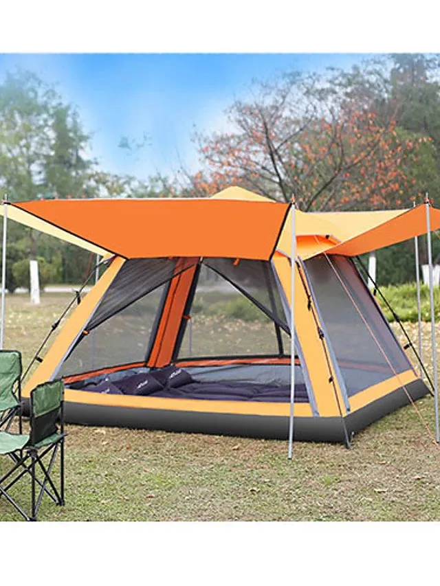 Tent Screen House Outdoor Waterproof UV Protection Single Layered Poled Dome Camping Tent