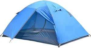 Tents Backpacking Tent Double Layer Camping Tents Waterproof Breathable Lightweight Portable Travel Tent, Blue