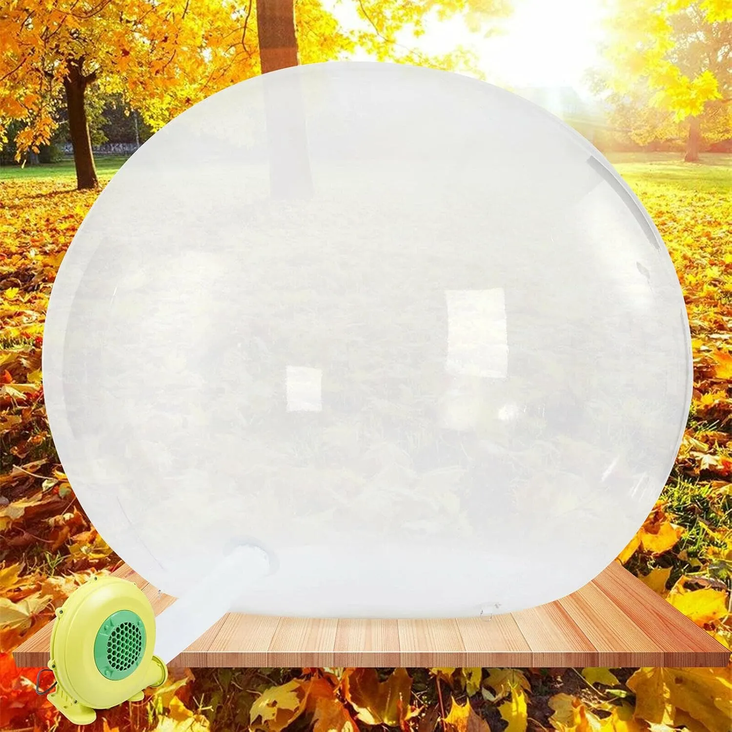 TFCFL 9.8ft Inflatable Bubble Tent Transparent D-Ring Single Tunnel House for Outdoor/Indoor Inflatable Eco Home Tent House Luxury Dome Camping Party Air Bubble 7 People 4 Seasons
