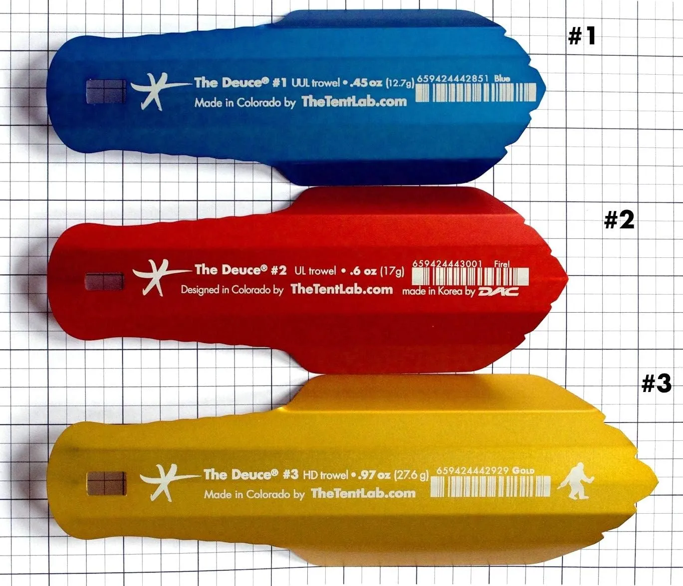 TheTentLab(R Deuce(R) Ultralight Backpacking Potty Trowel in 3 Sizes (#2, Green, .6oz)