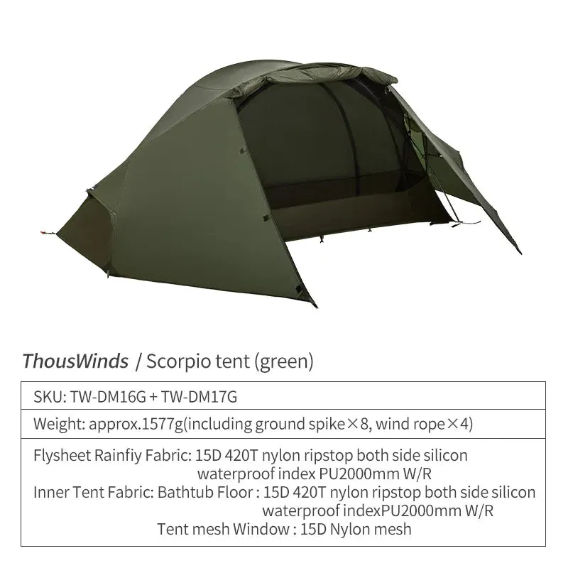 Thous Winds Scorpio Ultralight 1-Person Tent Hiking Solo Tent