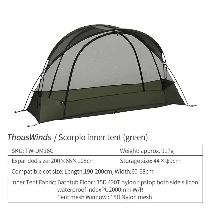 Thous Winds Scorpio Ultralight 1-Person Tent Hiking Solo Tent
