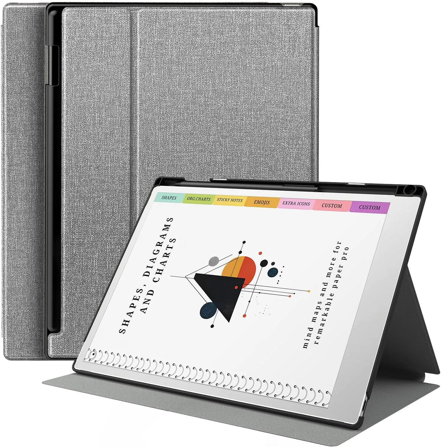 TiMOVO Case for Remarkable Paper Pro 11.8 Inch 2024, Multiple Viewing Angles Folding Book Folio Case with Pen Holder for Remarkable Paper Pro Color Tablet, Support Auto Wake/Sleep, Denim Gray