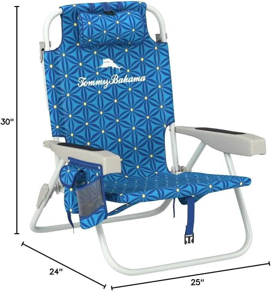 Tommy Bahama 2016 Backpack Cooler Chair with Storage Pouch and Towel Bar