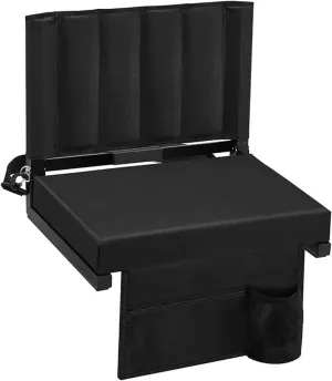 TOPROAD Stadium Seats for Bleachers with Back Support, Wide Padded Bleacher Seats, Portable Folding Stadium Chair with Cup Holder and Shoulder Strap for Outdoor Sports Events, Picnics, Beaches