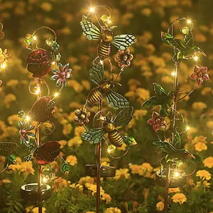 Transform Eisen Hummingbird Butterfly Dragonfly Garden Lawn Landscape Solar Light