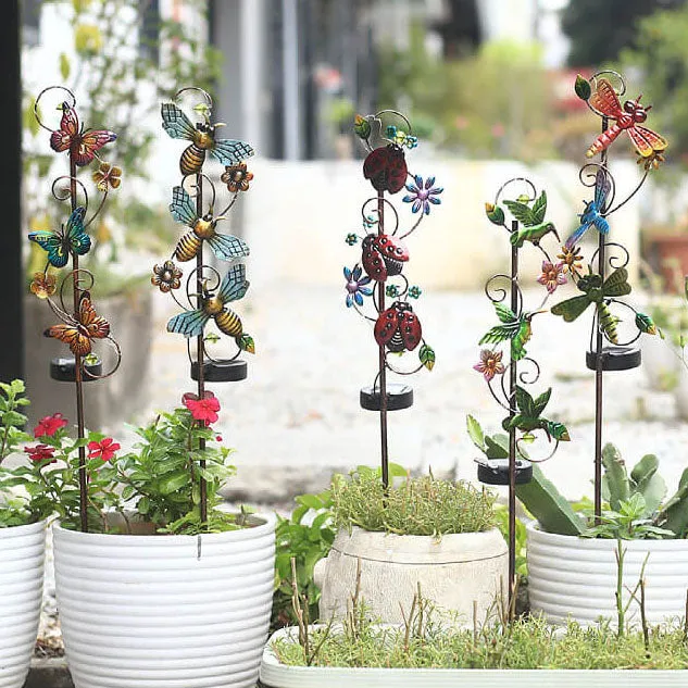 Transform Eisen Hummingbird Butterfly Dragonfly Garden Lawn Landscape Solar Light
