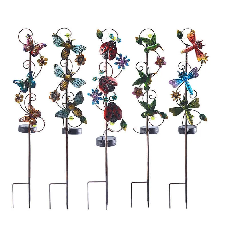 Transform Eisen Hummingbird Butterfly Dragonfly Garden Lawn Landscape Solar Light