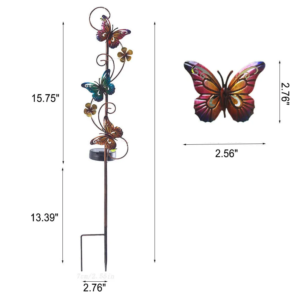Transform Eisen Hummingbird Butterfly Dragonfly Garden Lawn Landscape Solar Light