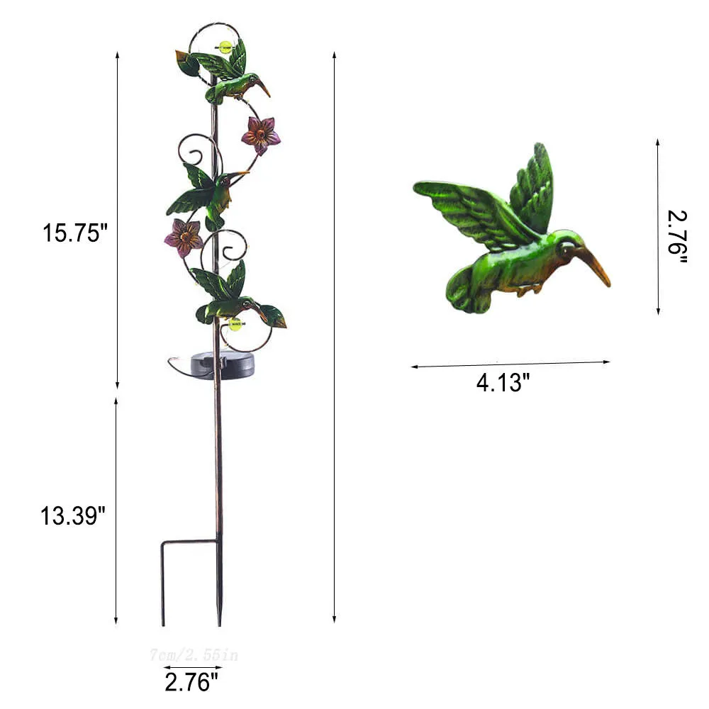 Transform Eisen Hummingbird Butterfly Dragonfly Garden Lawn Landscape Solar Light