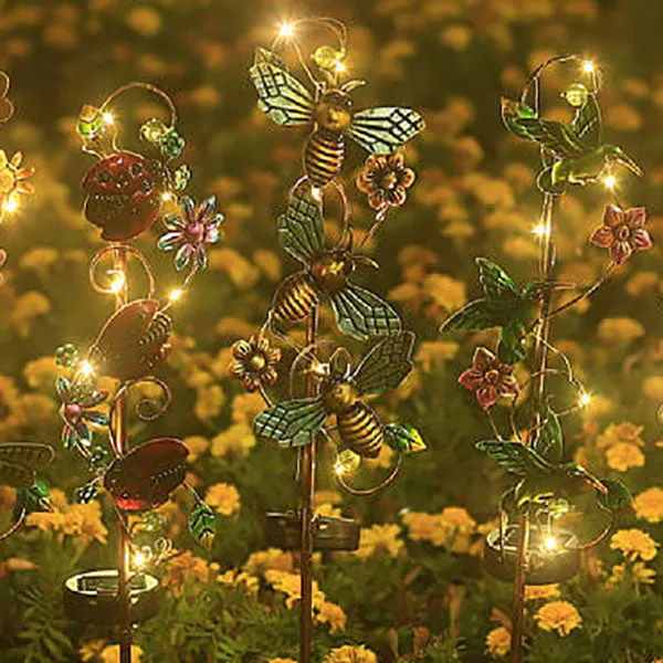 Transform Eisen Hummingbird Butterfly Dragonfly Garden Lawn Landscape Solar Light