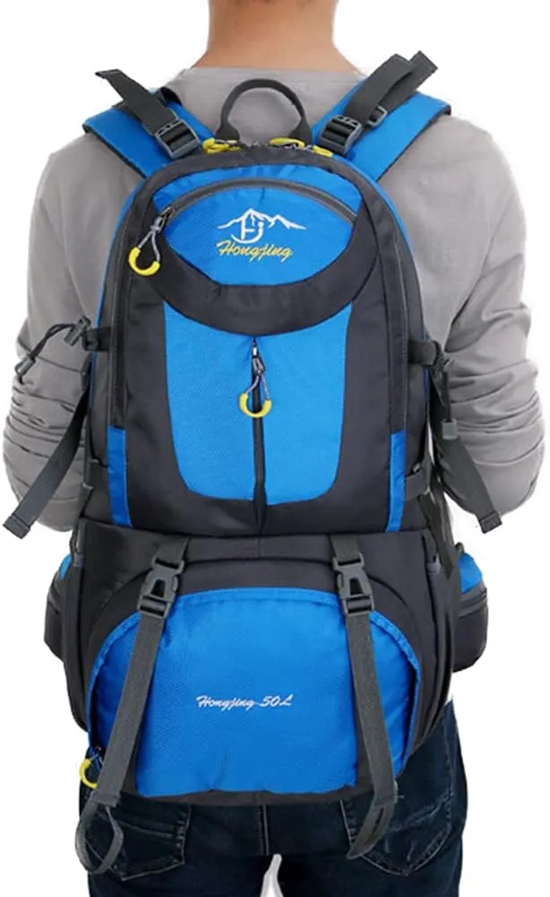Travel Hiking Backpack 40L/50L/60L Daypack for Sport Outdoor Cycling Trekking Climbing Camping, Purple, 60L