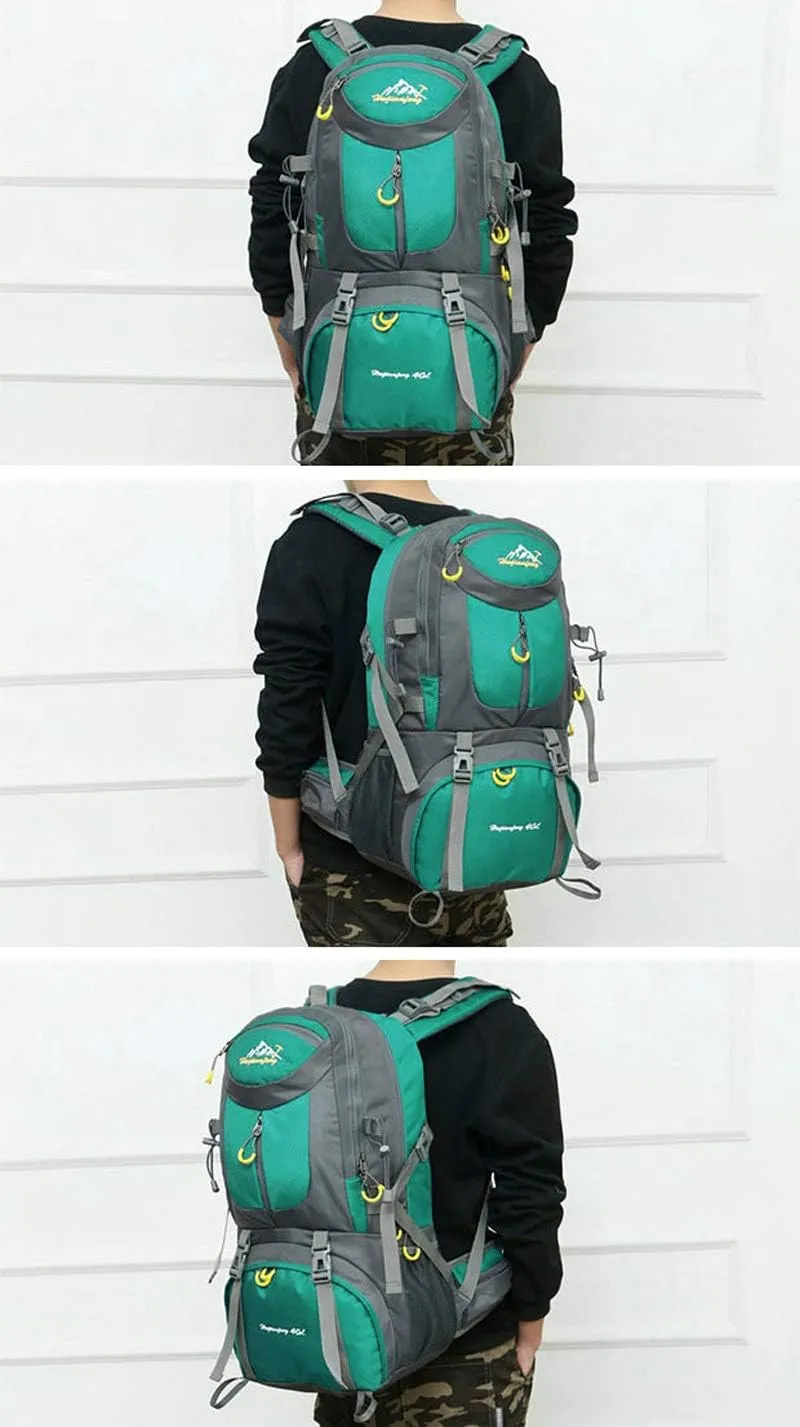Travel Hiking Backpack 40L/50L/60L Daypack for Sport Outdoor Cycling Trekking Climbing Camping, Purple, 60L
