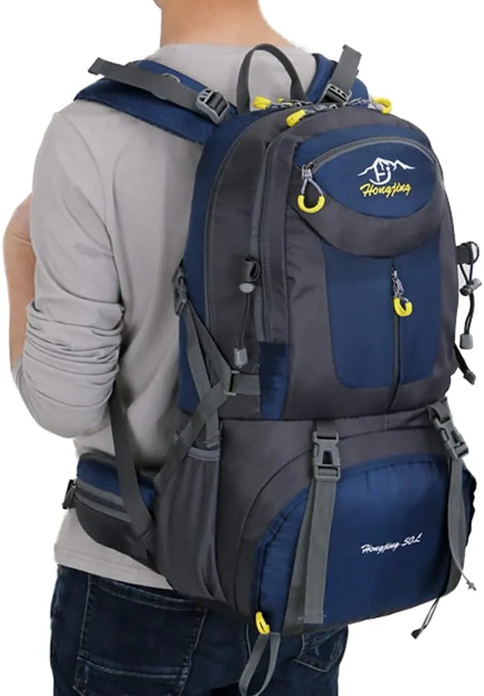 Travel Hiking Backpack 40L/50L/60L Daypack for Sport Outdoor Cycling Trekking Climbing Camping, Purple, 60L