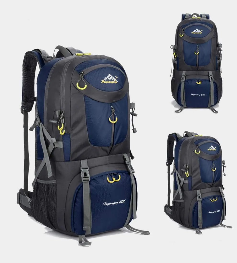 Travel Hiking Backpack 40L/50L/60L Daypack for Sport Outdoor Cycling Trekking Climbing Camping, Purple, 60L