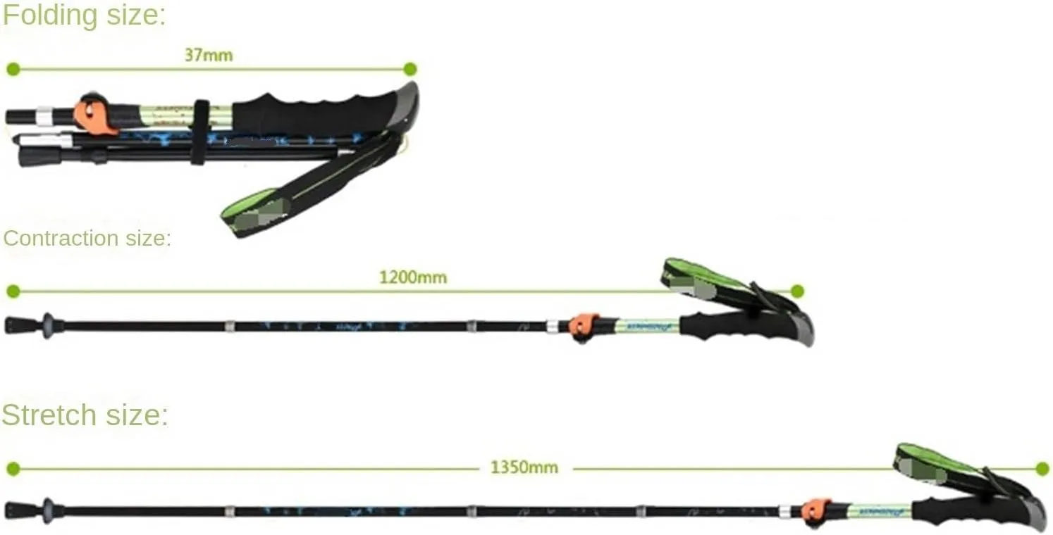 Travel Trekking Pole Aluminum Alloy Trekking Poles Telescopic Walking Sticks Ultralight Hiking Poles for Backpacking Outdoor Activities