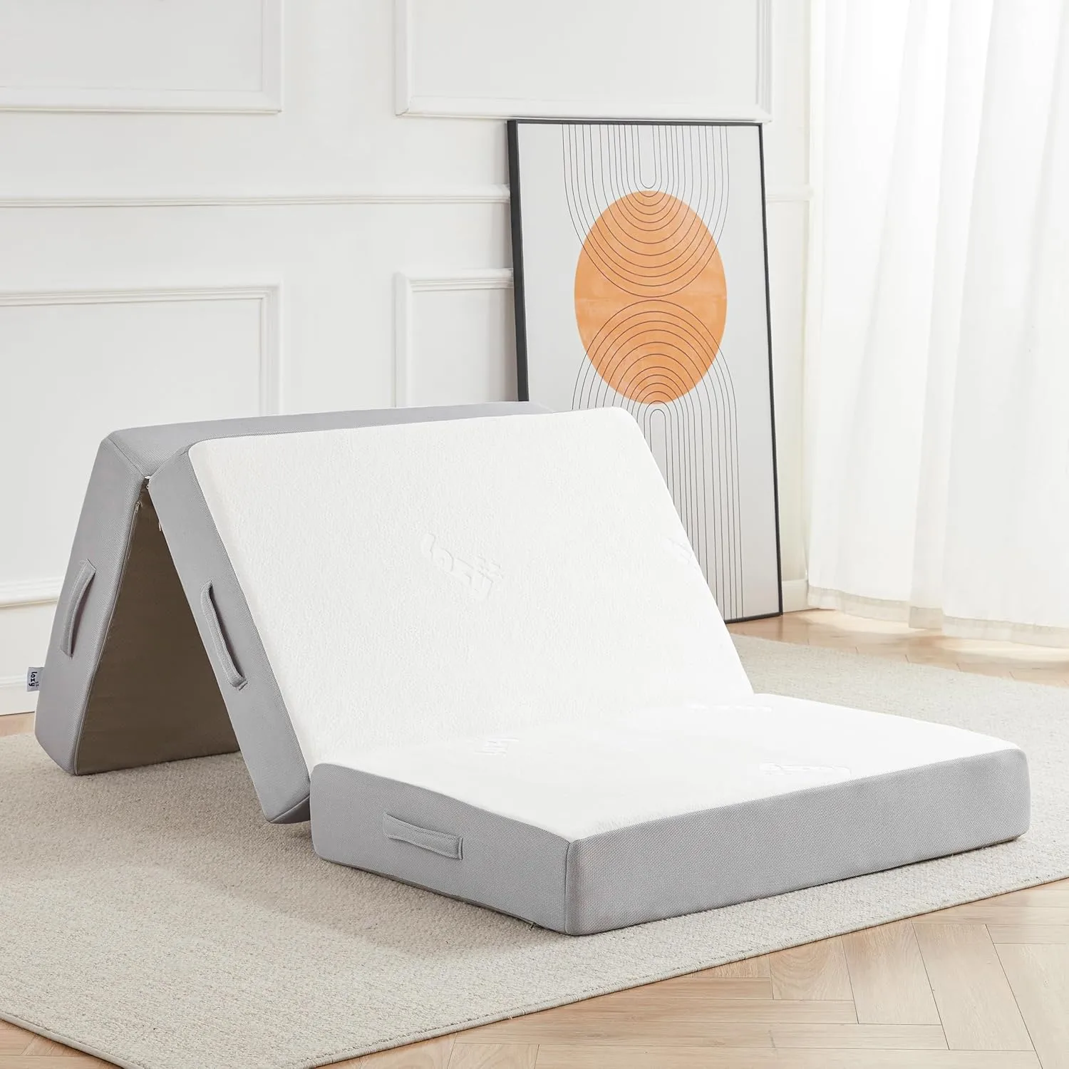 Tri-fold Folding Mattress, 6 Inch Memory Foam Guest Bed with Washable Bamboo Fabric, Breathable, Perfect for Camping & Road Trips