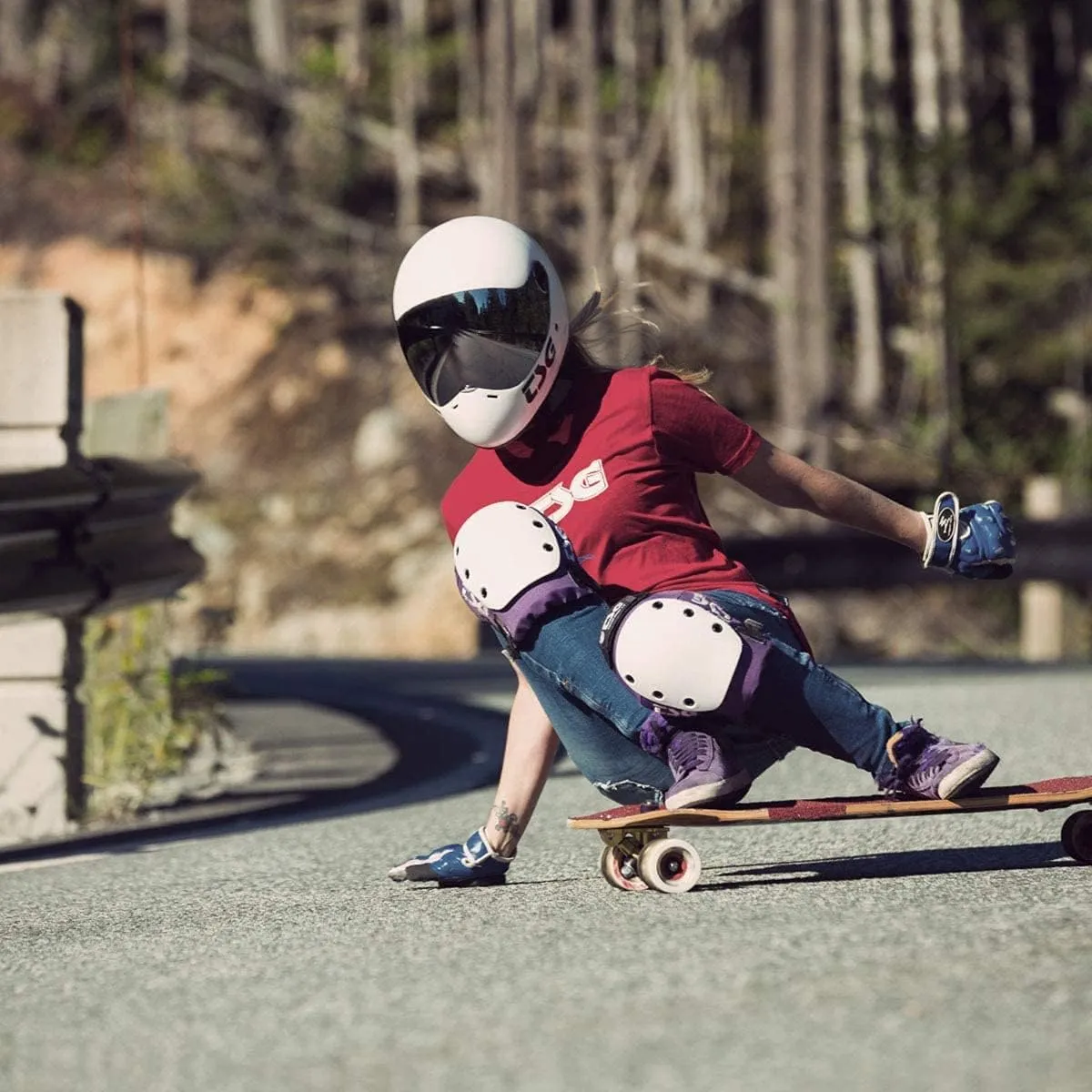 TSG - Pass Pro Full-face Helmet w/Two Visors | Performance Helmet for Downhill Skateboarding, E-Skating, E-Onewheeling, Longboarding | Compact, Aerodynamic | Scratch Proof Visor, Nose Ports, Anti Fog
