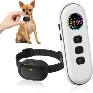 Ultra-Small Anti Bark Collar, Ultra-Light & Thin Dog Training Collar with 1300ft Remote for Small Dogs 5-15lbs, 198-Level Precise Control, Rechargeable, Black(Not Auto Collar)