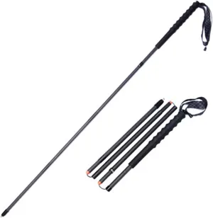 Ultralight Carbon Fiber Trekking Poles - 2 Pack with Collapsible Antishock,Telescopic and Strong for Hiking, Camping, Mountaining, Backpacking, Walking, Trekking/Black (B)