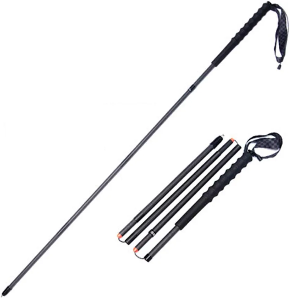 Ultralight Carbon Fiber Trekking Poles - 2 Pack with Collapsible Antishock,Telescopic and Strong for Hiking, Camping, Mountaining, Backpacking, Walking, Trekking/Black (B)