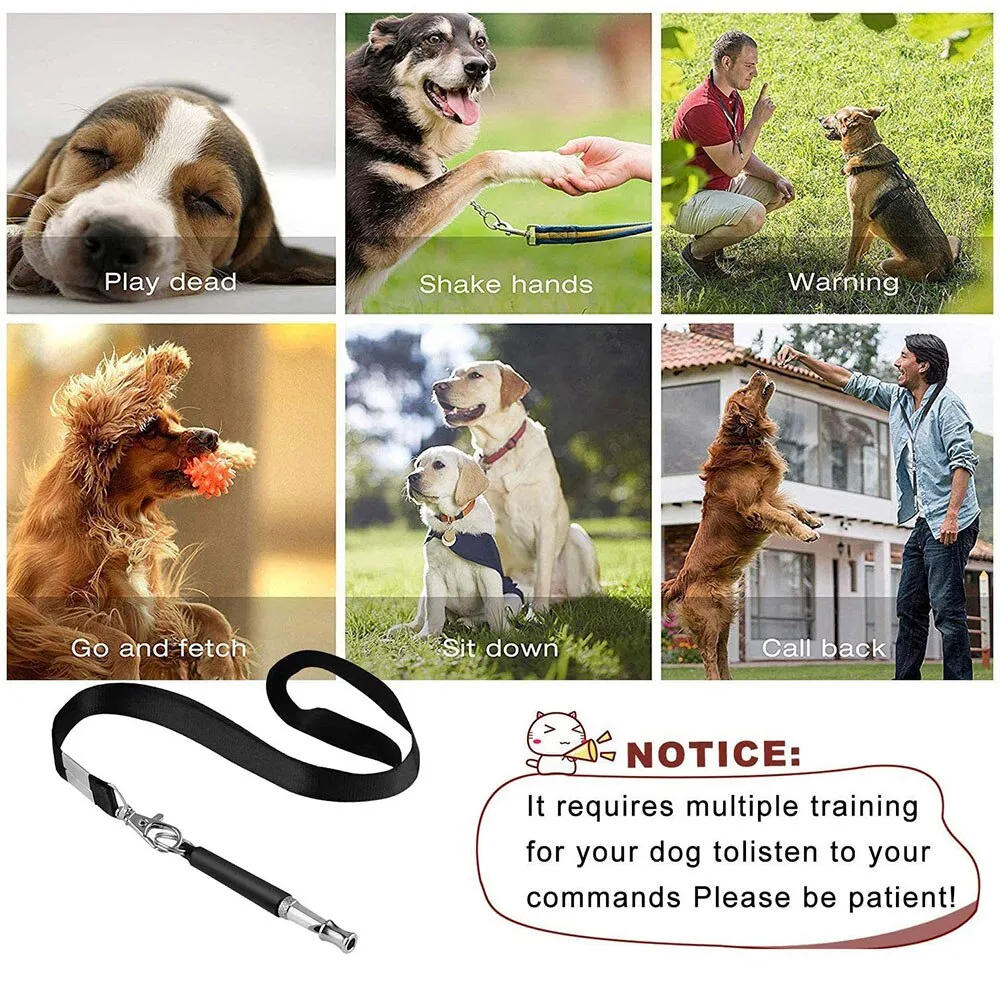 Ultrasonic Dog Whistle Pet Training Tool | Adjustable Sound, Stop Barking, Puppy & Cat Obedience Whistle with Keychain Attachment