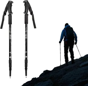 Unisex Aluminum Alloy 3 - Section Telescopic Hiking Poles with Straight Handles, Great for Outdoor Travel, Hiking and Trekking