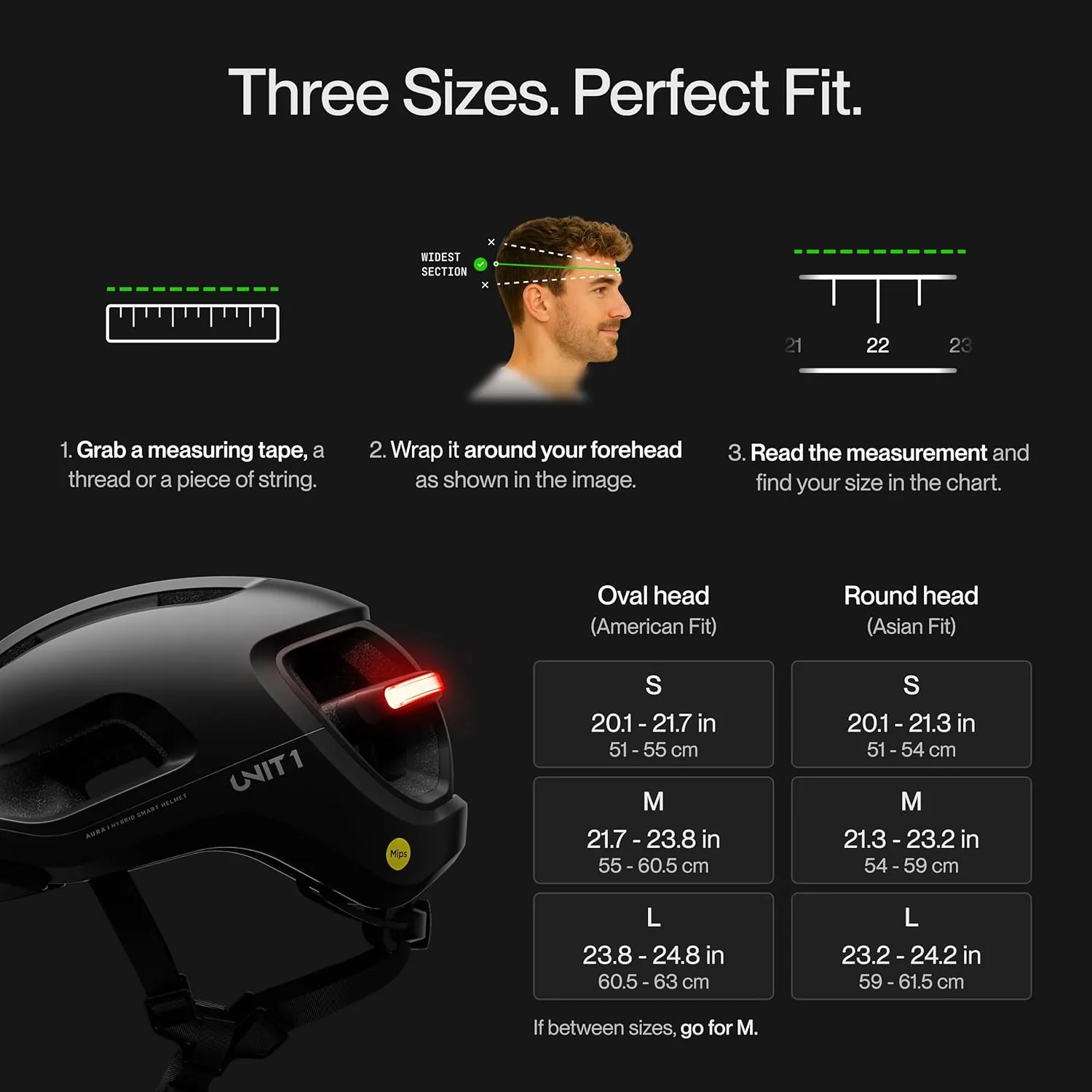 UNIT 1 Aura Hybrid Smart Bike Helmet | Urban & Road | MIPS | LED Front & Rear | Turn Signal & Brake Lights | Crash Alert | Certified | Lightweight & Ventilated | Nav Remote | iOS & Android App