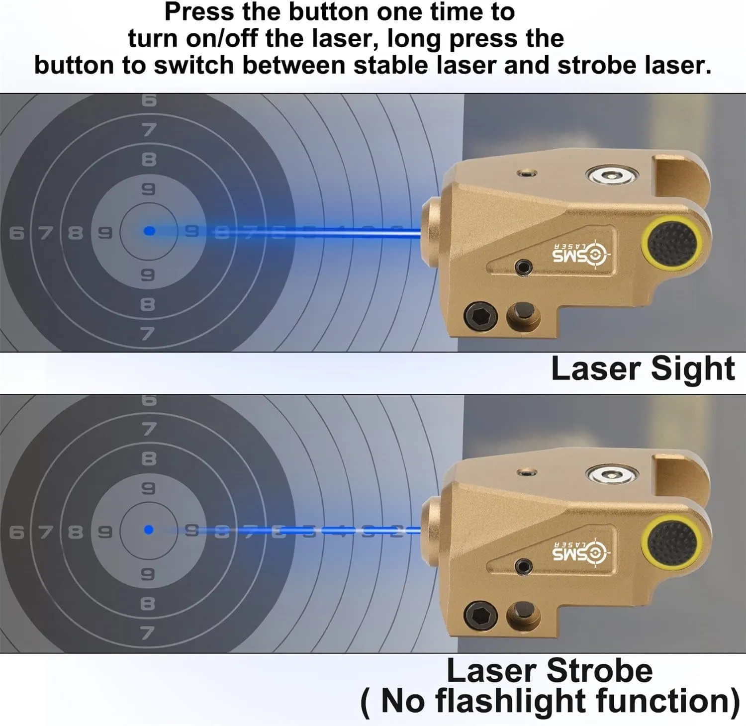 Updated Aluminum USB Rechargeable Red/Green/Blue Laser Sight for Pistol, Low Profile Picatinny Laser Compatible with 21MM Rail, Fits Glock Taurus g2c g3c Ruger Springfield H&K S&W, IPX6 Waterproof