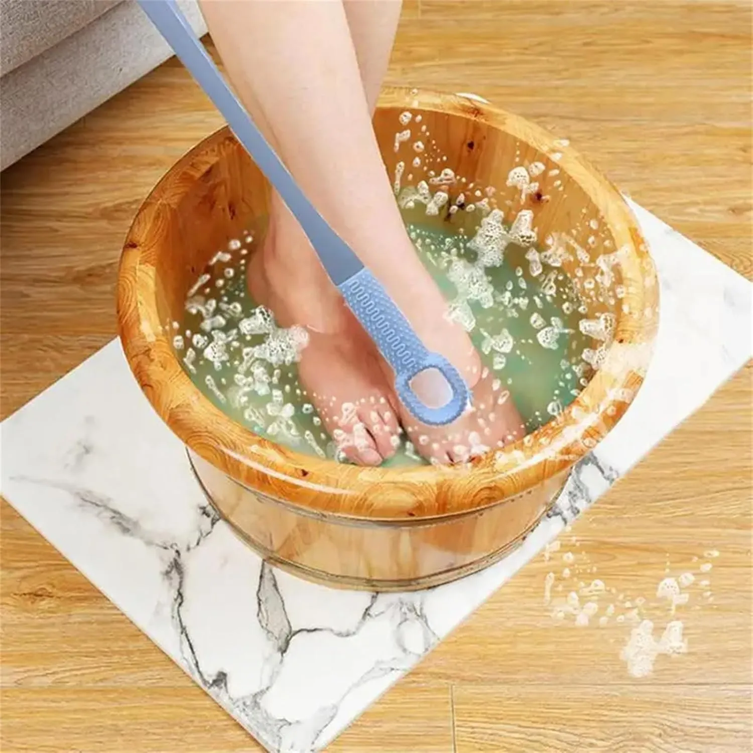 Upgrade Toe Gap Cleaning Brush,Accustomedt Foot Brush,15.7" Long Handled Silicone Foot Scrubber in Shower,Toe Cleaning Pole,Exfoliating Scrubber Scrub for Seniors/Pregnant (2pcs)