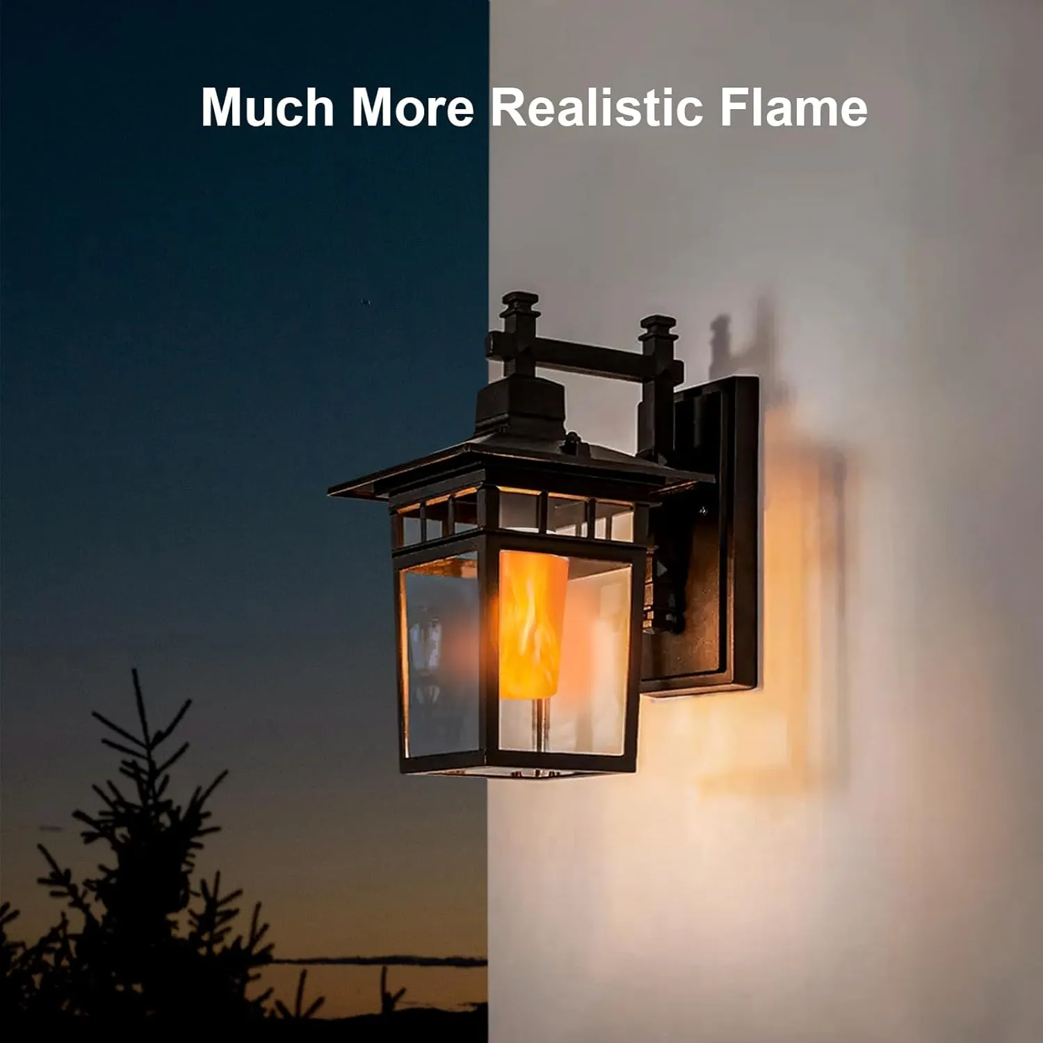 【Upgraded】 LED Flame Light, Rechargeable Flickering Flameless Candles, 4 Modes Battery Operated Candles with Upside Down Effect, Waterproof LED Candles for Indoor Outdoor 1 PCS