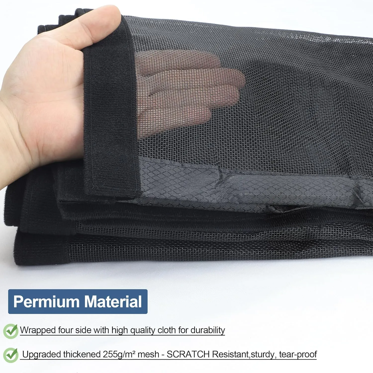 Upgraded Magnetic Screen Door Thicker 255g/㎡ Reinforced Mesh,Reversible Left Right Side Opening,Fit Door Size 32 x 80 Inch,Retractable Mosquito Net for Door,Mesh Insect Screens not of Metal