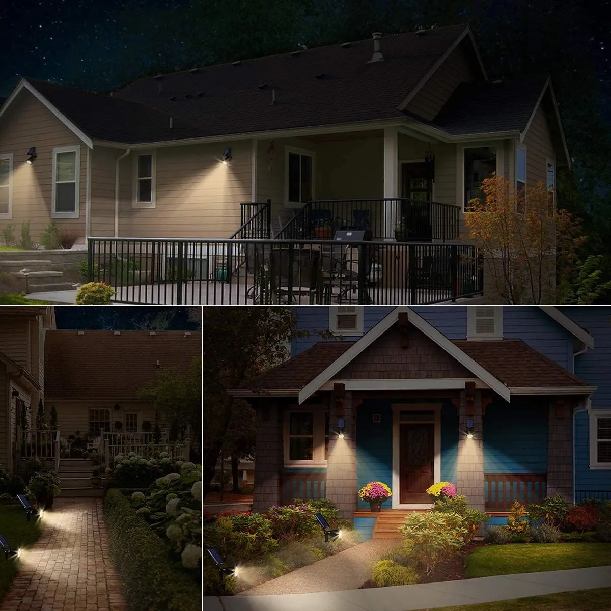 URPOWER Solar Lights Waterproof Solar Lights Outdoor 2-in-1 Adjustable Solar Spotlight Wall Light Auto On/Off Solar-Powered Landscape Lighting for Garden Yard Pathway Swimming Pool (4Pack, Warm White)