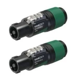 usbargainsound.com 2) NEUTRIK NL4FXX-W-S 4-Pole SPEAKON Locking Cable Mount Connector, Black and Green