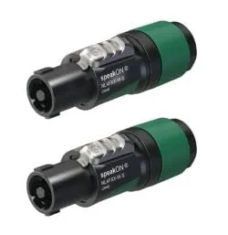 usbargainsound.com 2) NEUTRIK NL4FXX-W-S 4-Pole SPEAKON Locking Cable Mount Connector, Black and Green