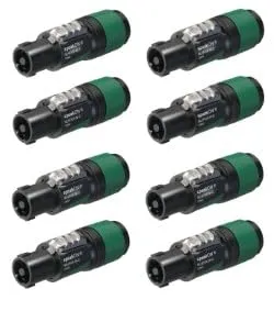 usbargainsound.com 8 NEUTRIK NL4FXX-W-S 4-Pole SPEAKON Locking Cable Mount Connector, Replaces The Now Discontinued NL4FX, Black and Green