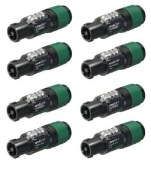 usbargainsound.com 8 NEUTRIK NL4FXX-W-S 4-Pole SPEAKON Locking Cable Mount Connector, Replaces The Now Discontinued NL4FX, Black and Green