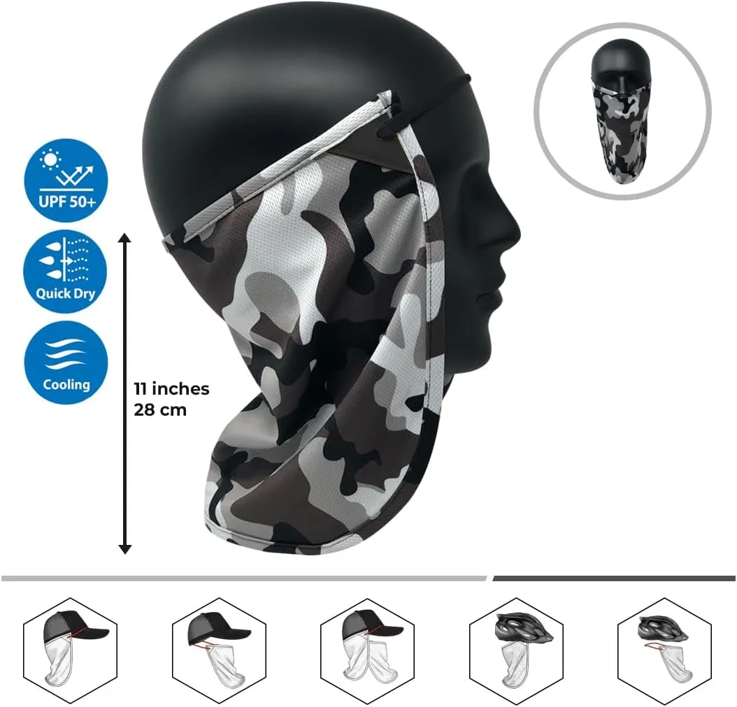 UV Sun Protection Neck Drape Adjustable Multifunctional 2 in 1 Face Covering for Outdoor Fishing - Unisex