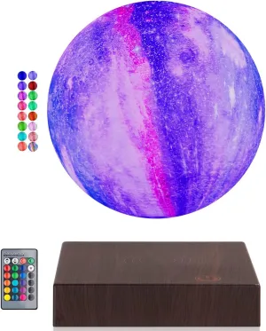 UVEHAS Levitating Galaxy Moon Lamp - 16 Colors Magnetic Levitation Floating 3D Moon Light, with Remote Control Spinning in Air LED Galaxy Night Lights for Office Home Decoration Christmas Gift