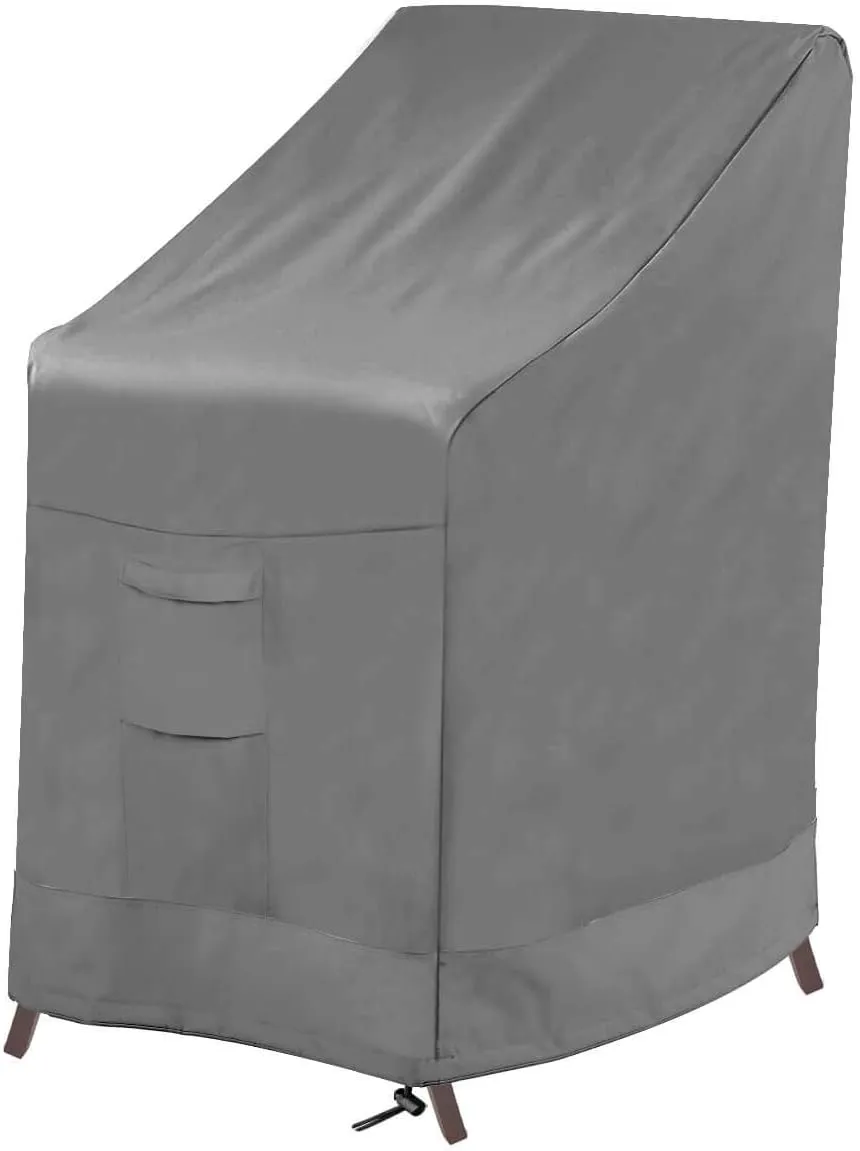Vailge Stackable Patio Chair Cover,100% Waterproof Outdoor Chair Cover, Heavy Duty Lawn Patio Furniture Covers,Fits for 4-6 Stackable Dining Chairs,36" Lx28 Wx47 H,Grey