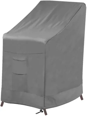 Vailge Stackable Patio Chair Cover,100% Waterproof Outdoor Chair Cover, Heavy Duty Lawn Patio Furniture Covers,Fits for 4-6 Stackable Dining Chairs,36" Lx28 Wx47 H,Grey