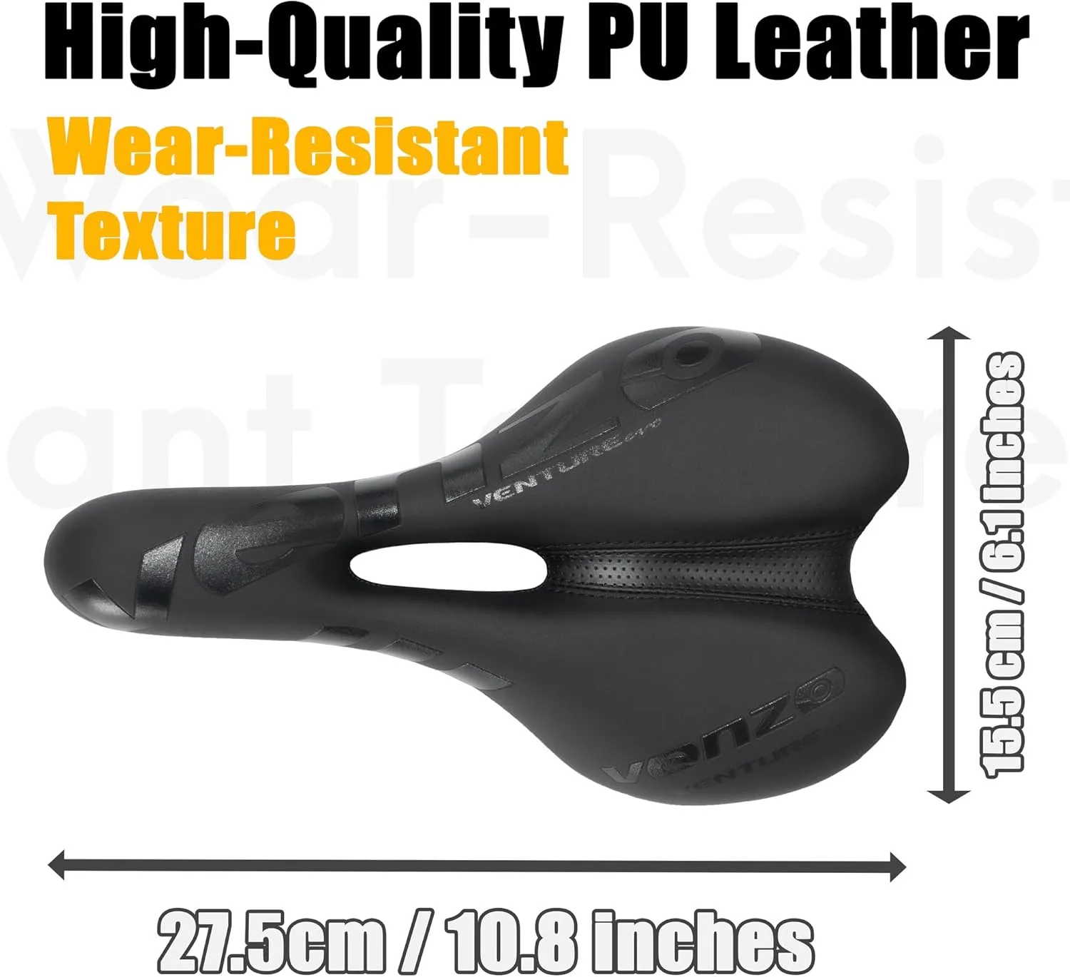 Venzo Comfortable Saddle Bike Seat | Soft & Durable Bicycle Seat for MTB, Road, Exercise, Trekking, Folding, Hybrid & Cruiser Bikes | Breathable & Ergonomic Design Bike Saddle for Lower Resistance