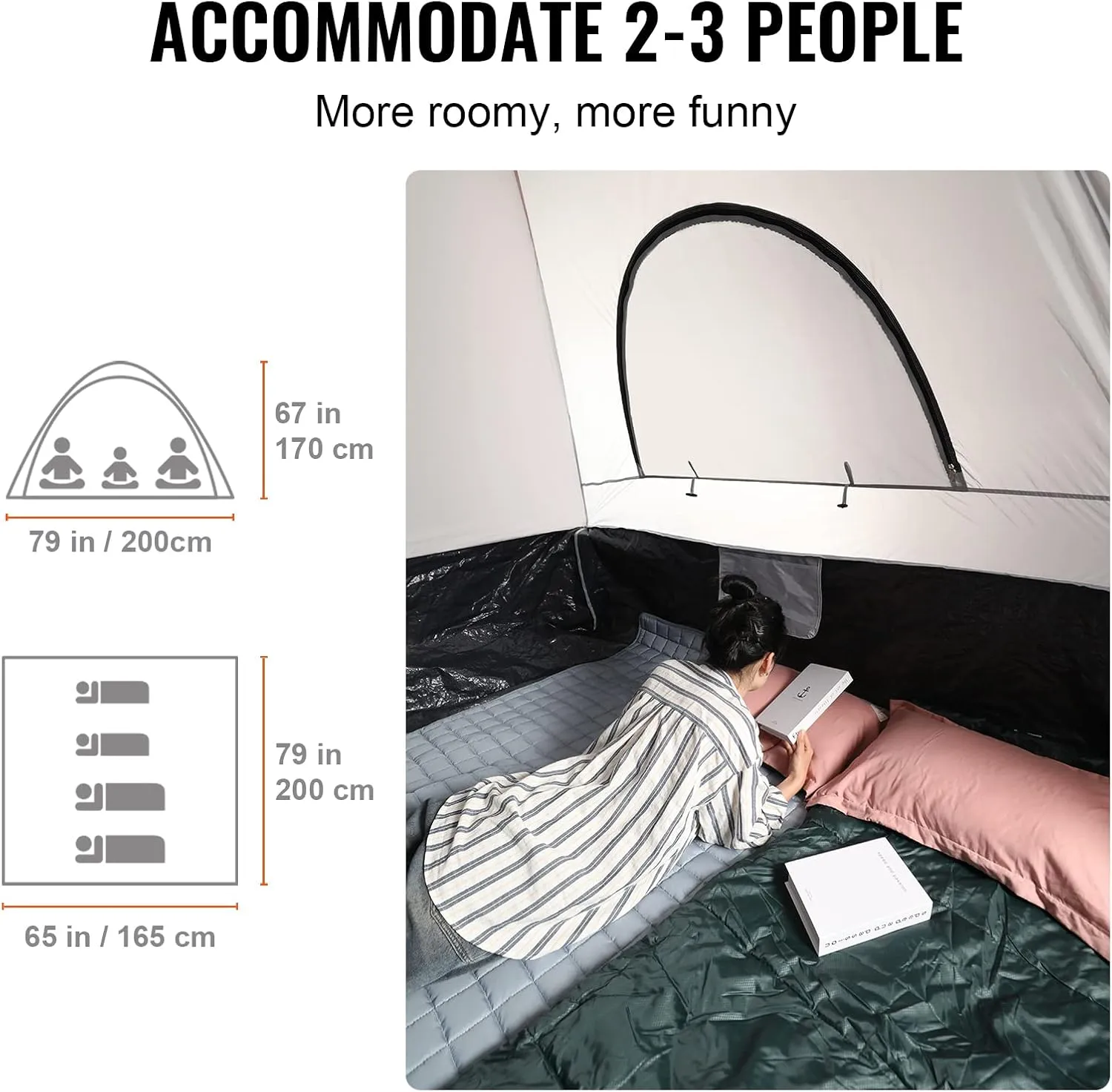 VEVOR Truck Bed Tent,Pickup Truck Tent with Rain Layer and Carry Bag, Waterproof Double Layer Truck Tent for Camping, Accommodate, for Camping Traveling Outdoor Activities