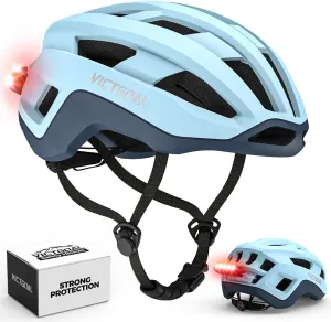 VICTGOAL Road Bike Helmet Adult Men Women with Detachable Magnetic Rear Light, Bicycle Helmet Adjustable Breathable Road Cycling Helmet for Road Mountain Riding