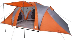 vidaXL Family Tent Dome 6-Person Grey and Orange Waterproof