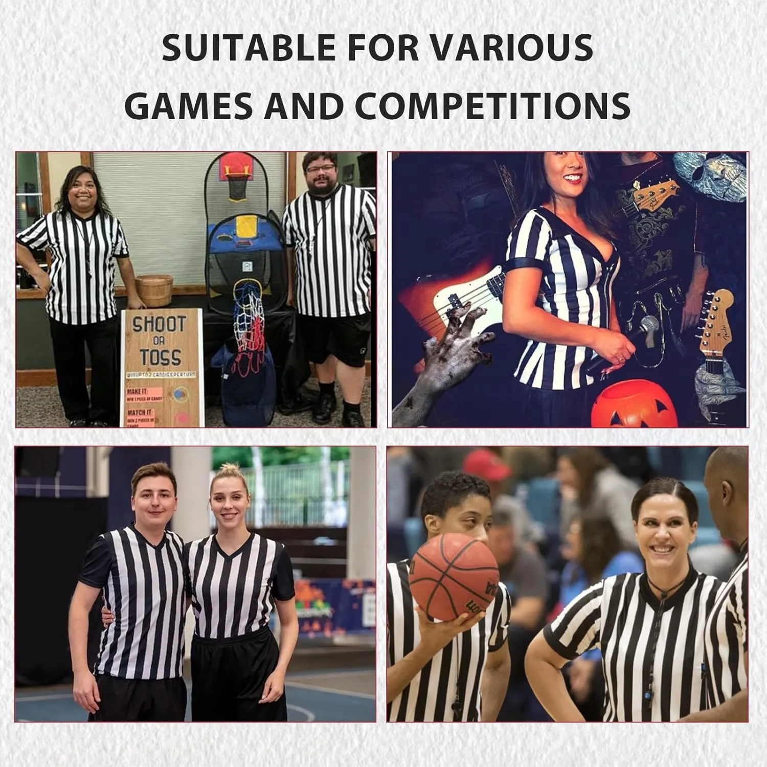 VKT 4pcs Referee Shirts Women Ref Costume Umpire Jersey for Football Soccer Basketball,Whistle, Red And Yellow Penalty Flags