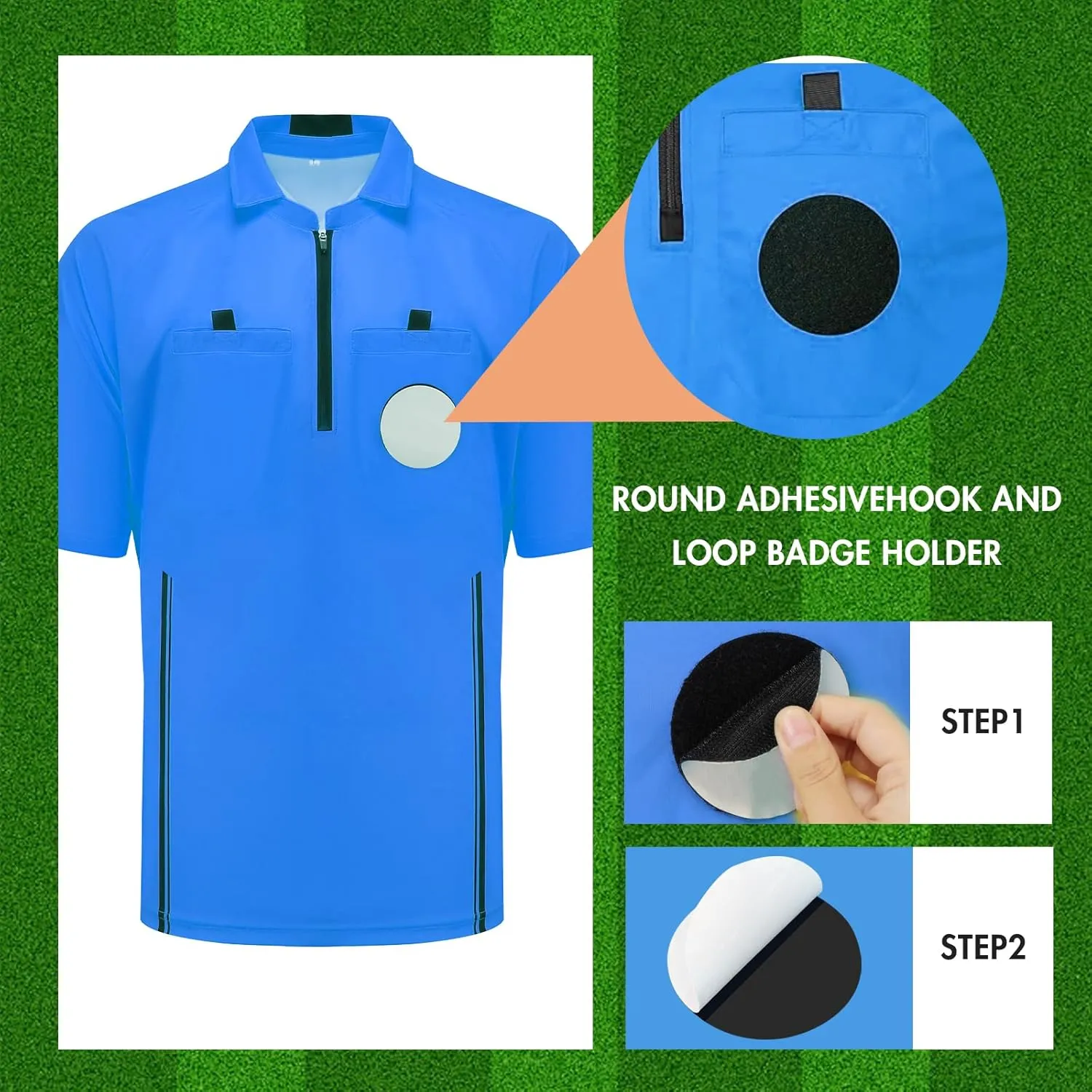 VKT Soccer Referee Kit Soccer Referee Shirt Jersey Shorts Ref Socks Whistle Red Yellow Card for Men & Women Halloween Costume